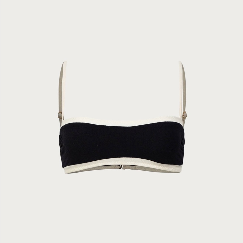 Same Los Angeles Bandeau Top (Faux Suede Black/Cream)